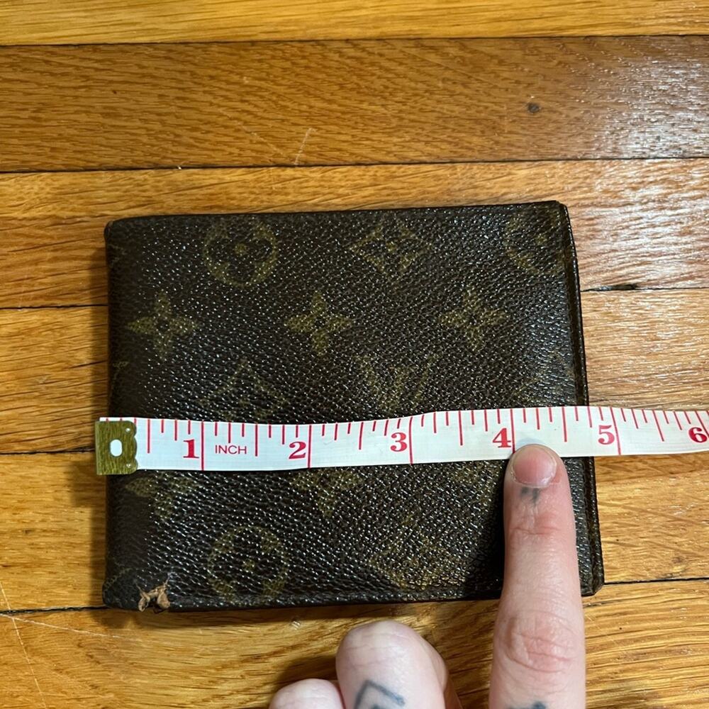 Louis Vuitton vintage canvas leather print unisex wallet brown house web - Picture 4 of 9